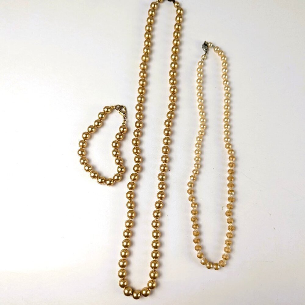Costume Jewelry Pearl Lot x3